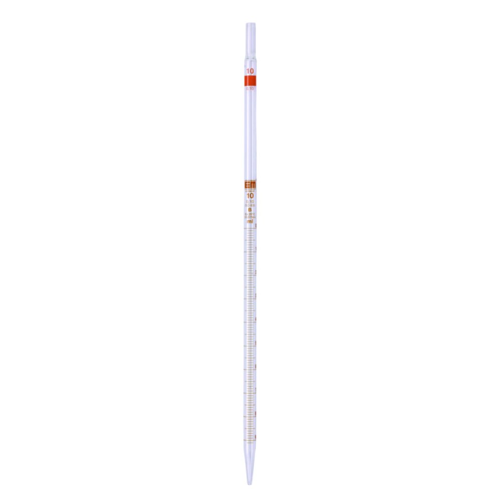 Graduated pipettes, Soda-lime glass, class B, amber stain graduation, type 3 | Nominal capacity: 10 ml