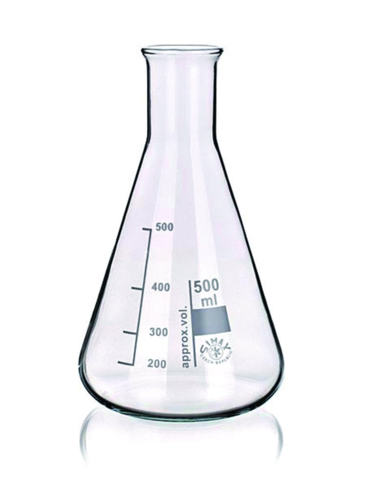 Fiole Erlenmeyer à col étroit, borosilicate 3.3 | Volume nominal: 500 ml