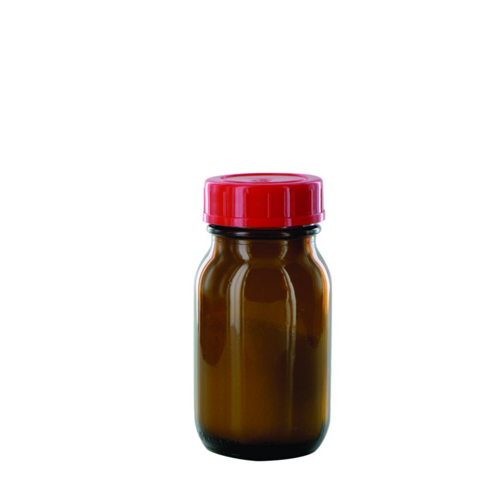 Weithalsflaschen, Glas, braun, Verschluss PTFE-kaschiert | Nennvolumen: 100 ml