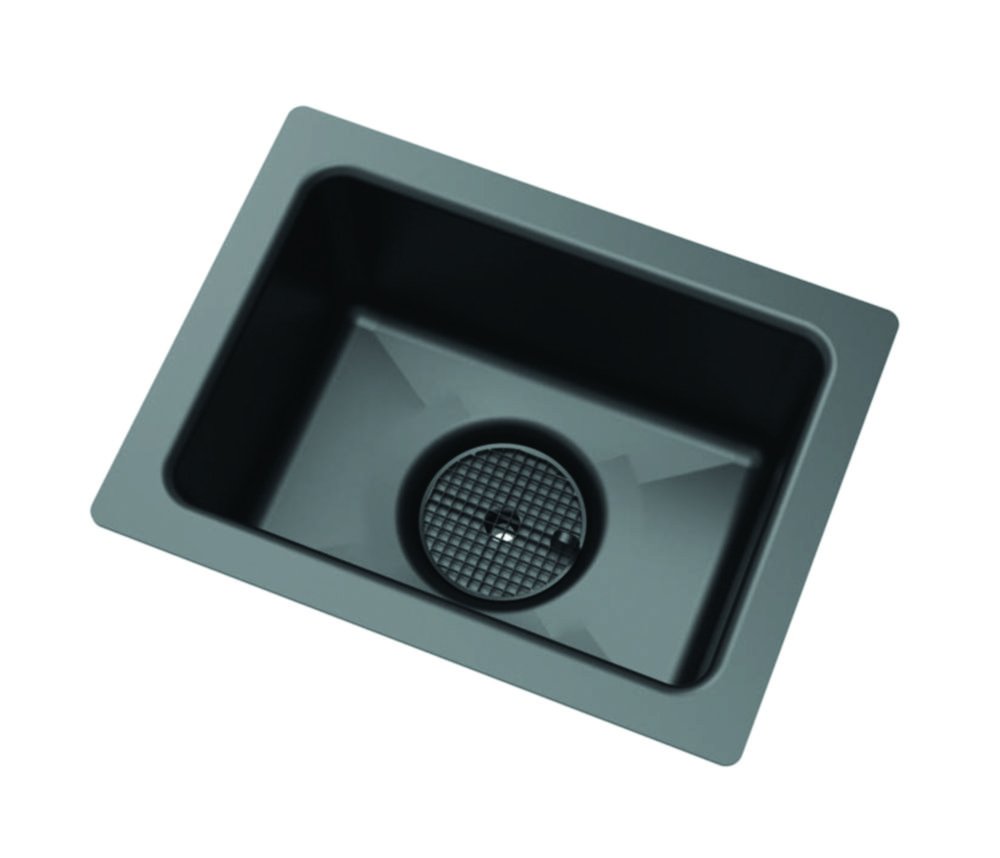 Lab sink with drain, HDPE, electrostatic conductive