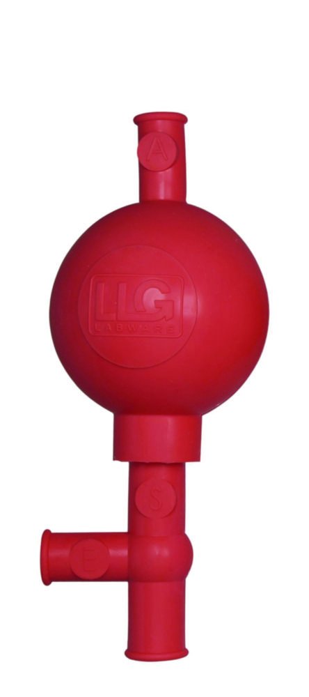 LLG-Sicherheitspipettierbälle, Naturkautschuk, rücklaufsicher, rot | Typ: LLG-Sicherheitspipettierball normal
