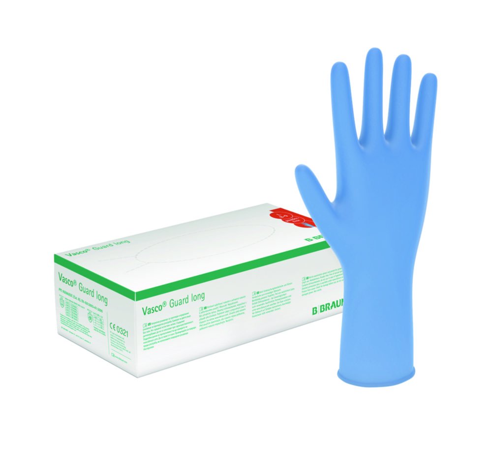 Disposable Gloves Vasco® Guard long, nitrile | Glove size: L