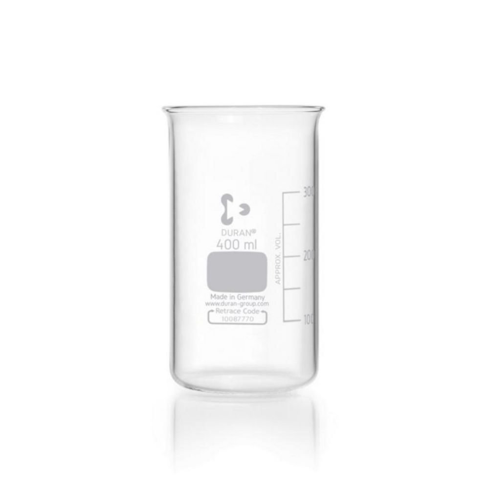 Beakers glass, DURAN®, tall form, without spout | Nominal capacity: 400 ml