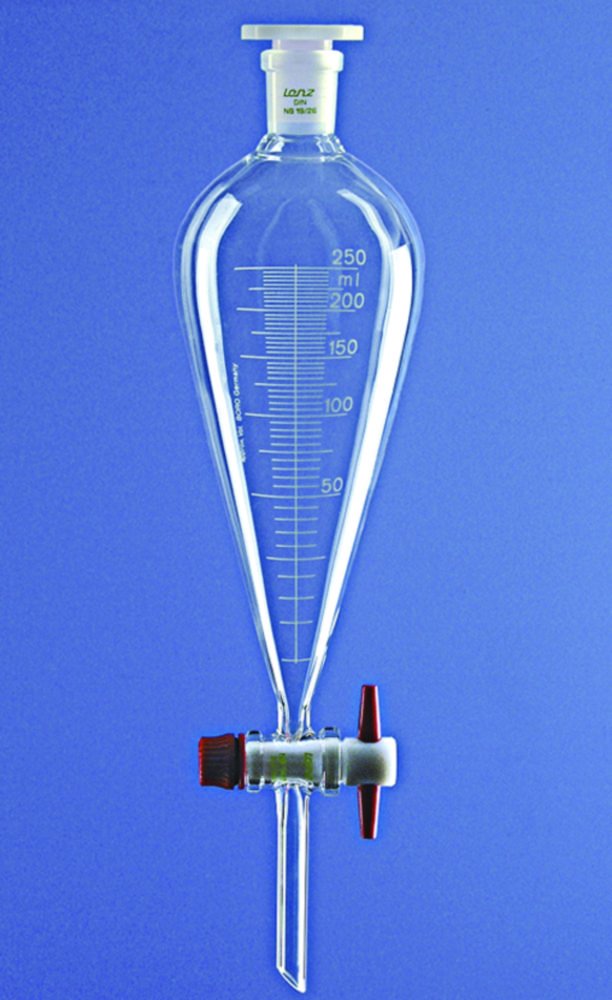 Ampoule à décanter selon Squibb, en verre borosilicaté 3.3 | Description: Graduée