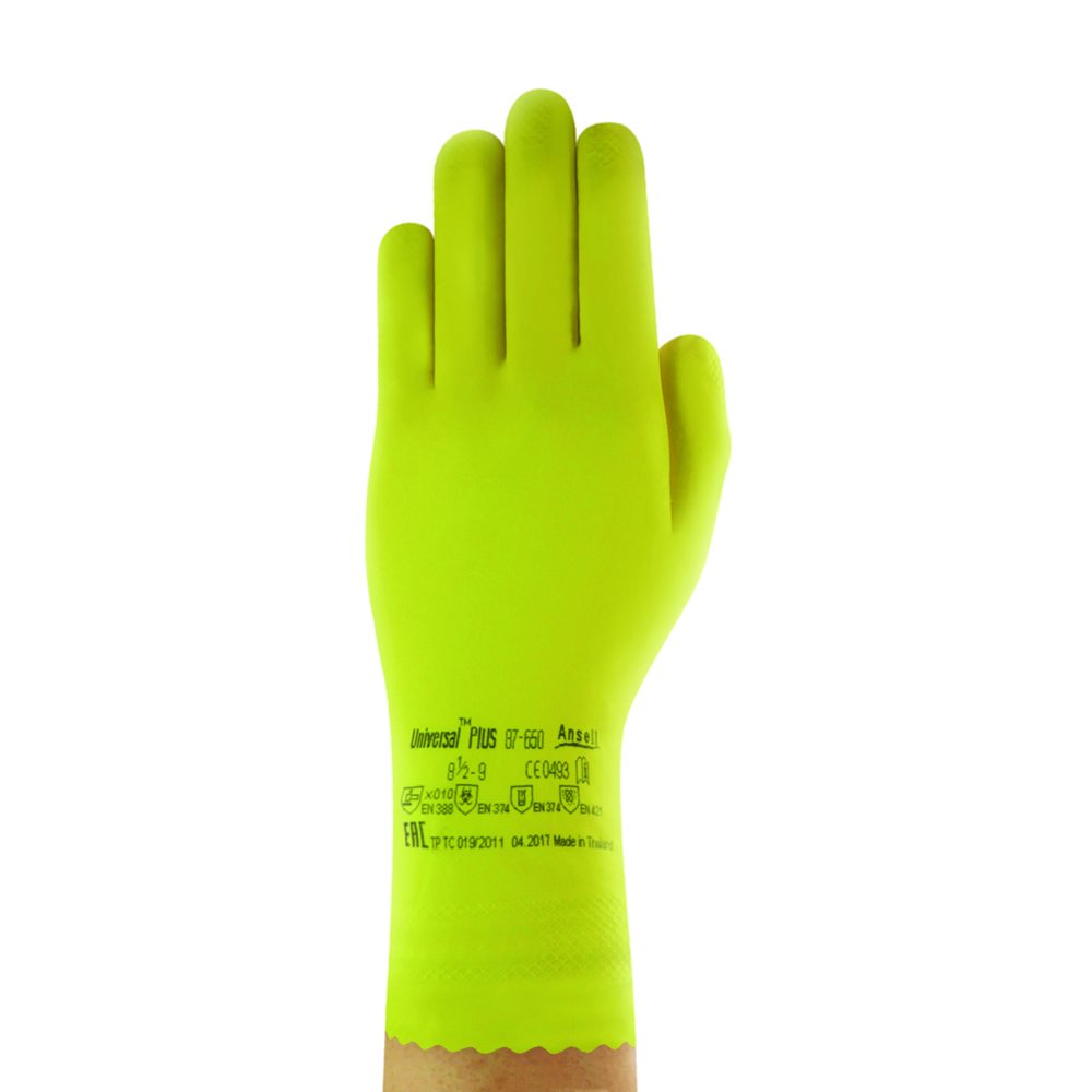 Gants de protection chimique UNIVERSAL™ Plus, latex | Taille du gant: S (6,5 - 7)