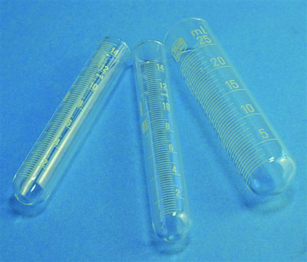 Tube à centrifuger en verre à fond rond gradué, DURAN®, verre borosilicate 3.3