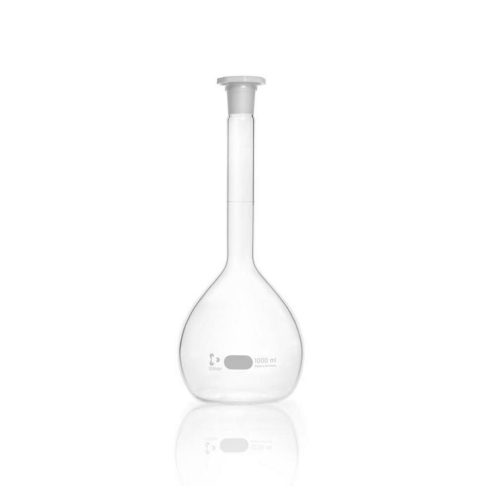 Volumetric flask DURAN®, class A, white graduated | Nominal capacity: 1000 ml
