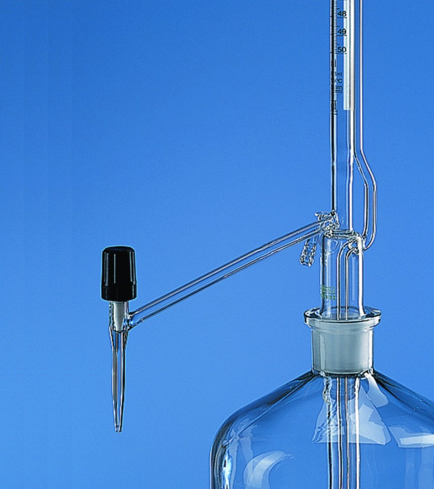 Burette automatique selon Pellet, en verre borosilicaté 3.3, classe B, sans robinet intermédiaire