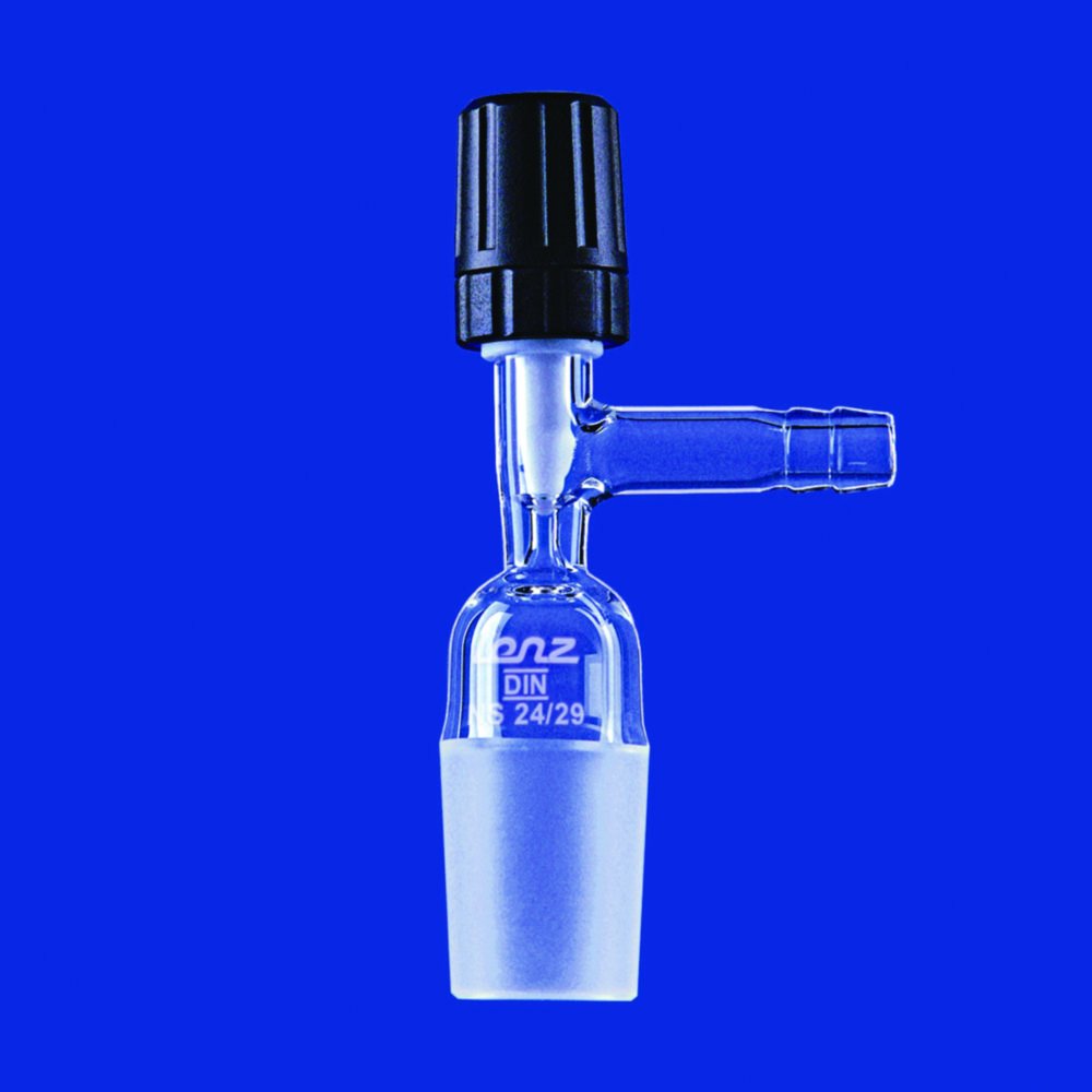 Desiccator stopcocks, borosilicate glass 3.3, for side connection | Connection size: NS 24/29