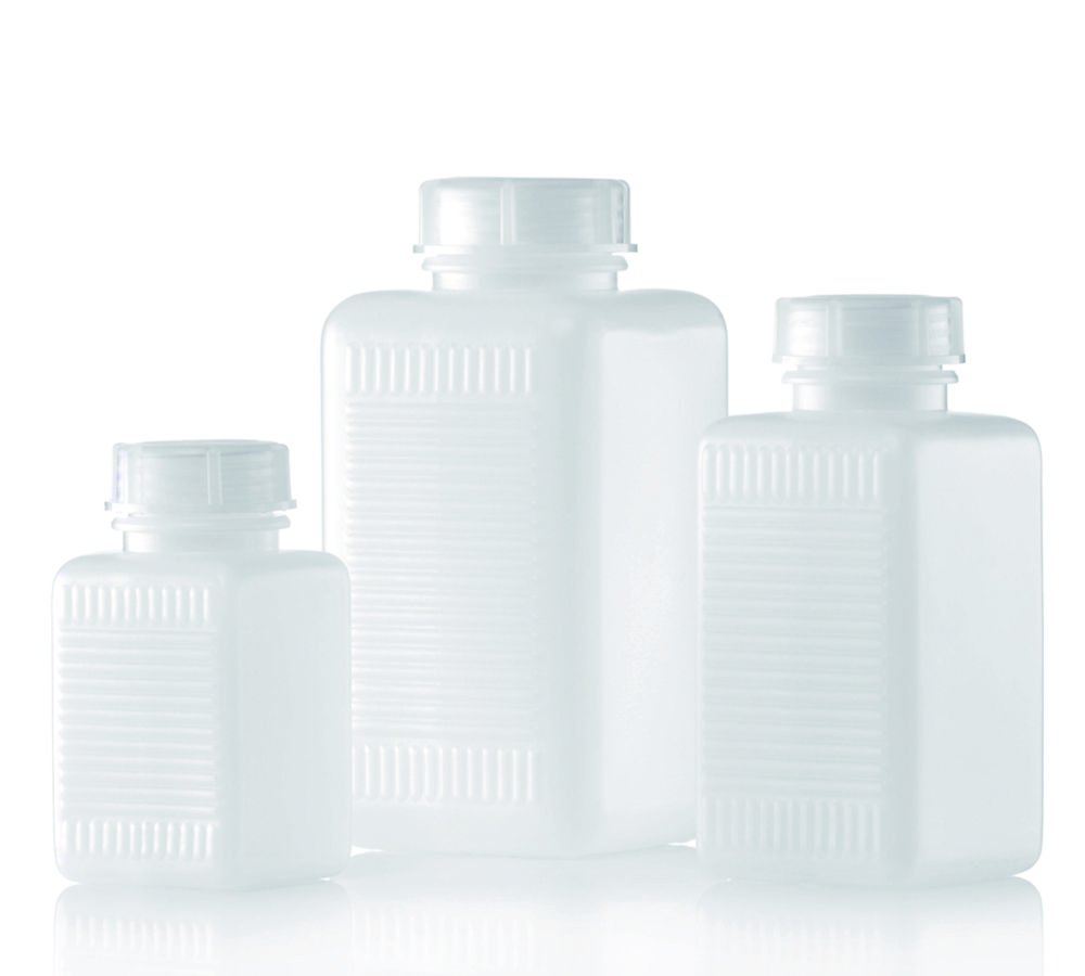 Wide-mouth square bottles without closure series 310, HDPE | Nominal capacity: 500 ml