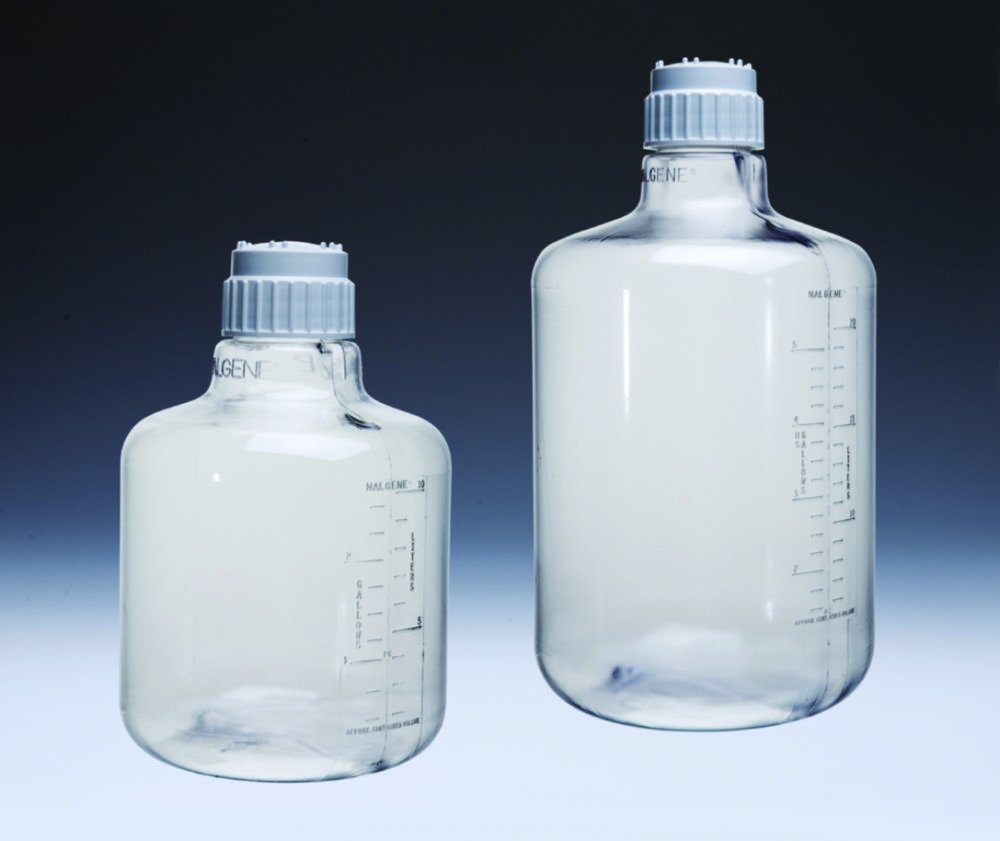 Narrow neck aspirator bottle Nalgene™, clear, PC with screw cap, PP | Nominal capacity: 10 l