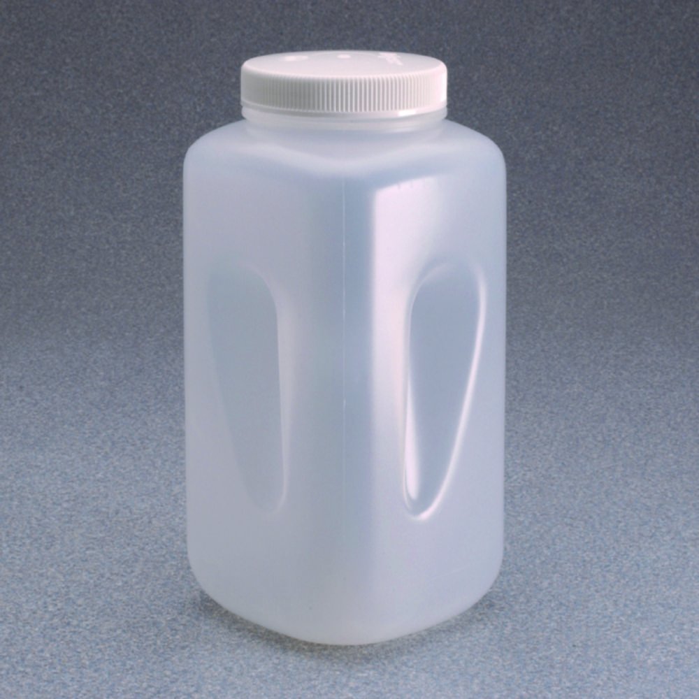 Vierkant-Weithalsflaschen Nalgene™, PPCO, quadratisch, mit Schraubverschluss, PP | Nennvolumen: 4000 ml