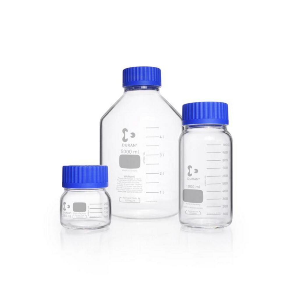 Wide-mouth bottles with GLS 80® neck, DURAN®, clear, with screw cap | Nominal capacity: 250 ml
