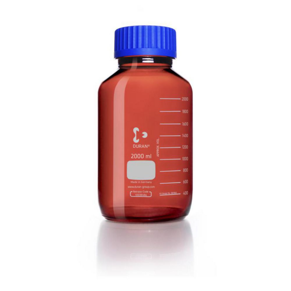 Bouteille à col large GLS 80®, en verre brun DURAN®